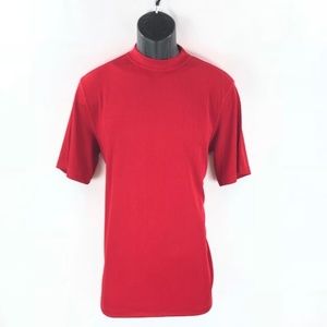 LOG-IN UOMO Dressy T-shirt Red for Men Crew Neck Ribbed Corded Sizes M or 3XL